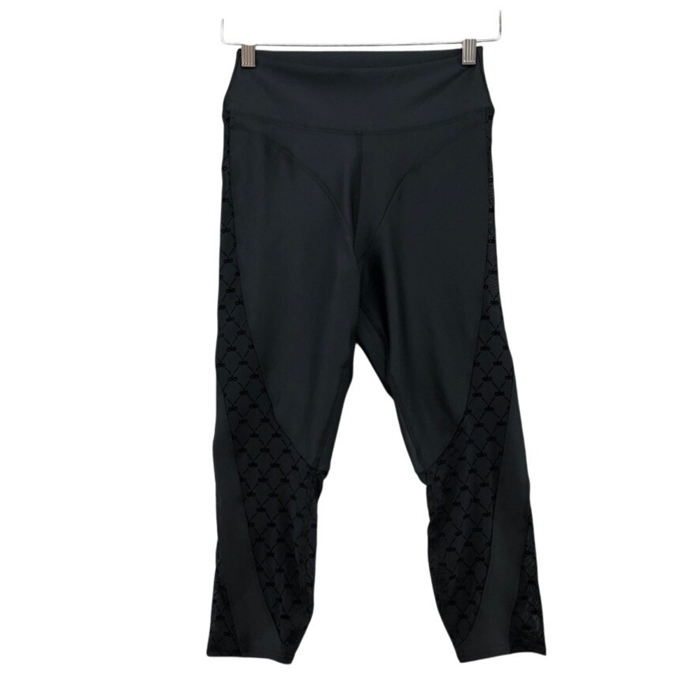 Alo Yoga Airlift Mesh High-Waist Celeste Capri Womens M Black Leggings Active